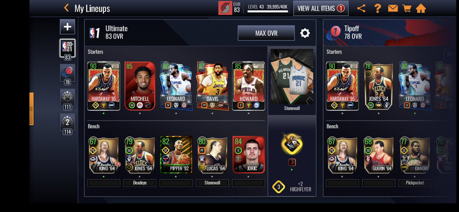 Jerseys in NBA LIVE Ultimate Team