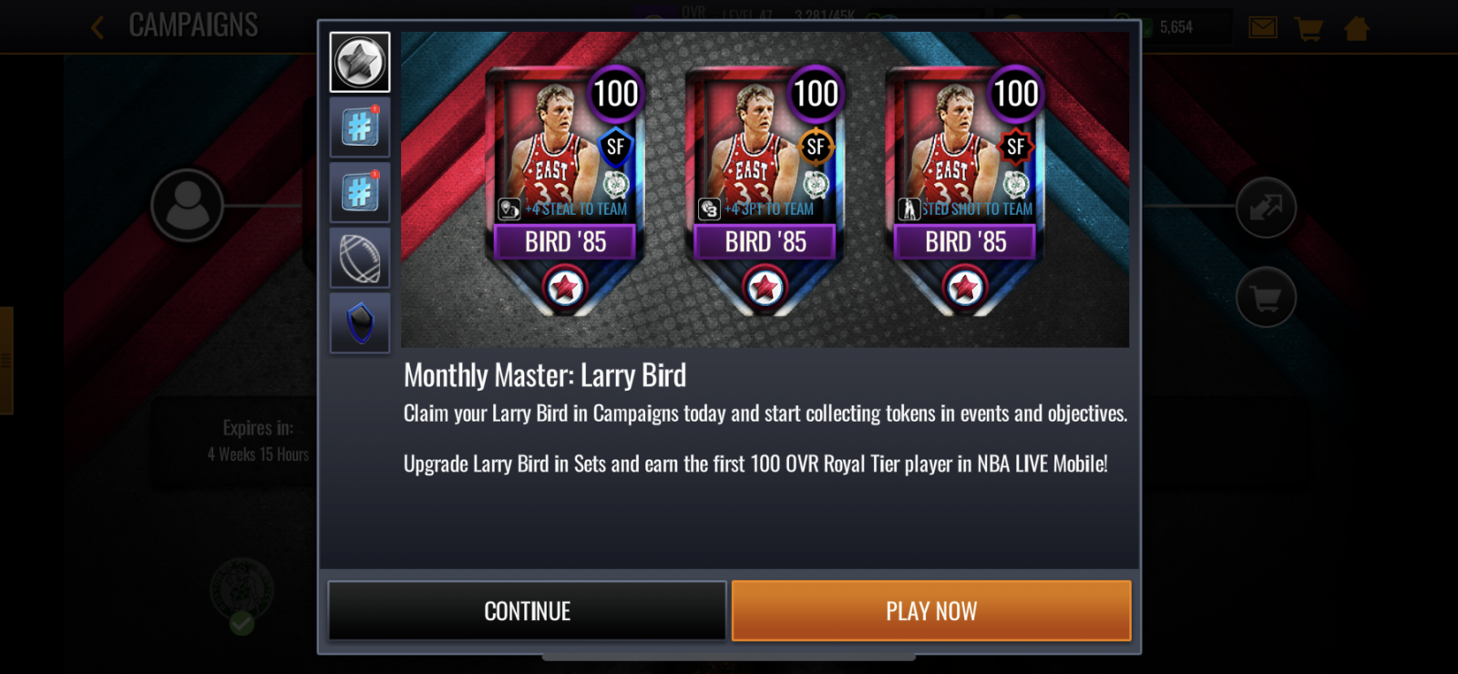 Larry Bird MM NBA Live Mobile Community