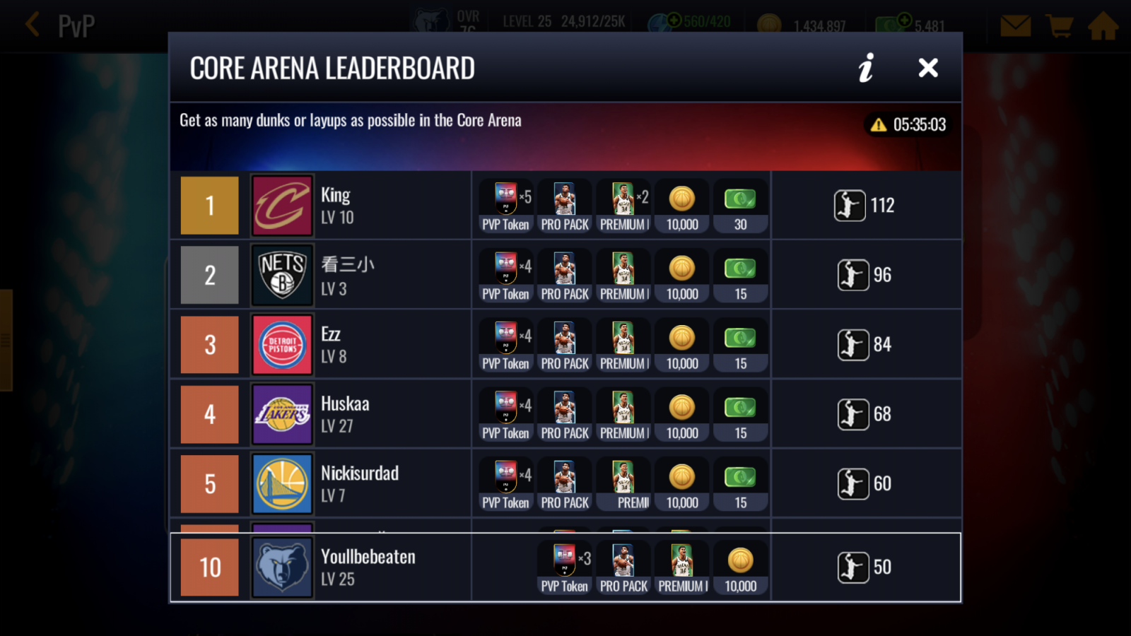 PvP Question NBA Live Mobile Community